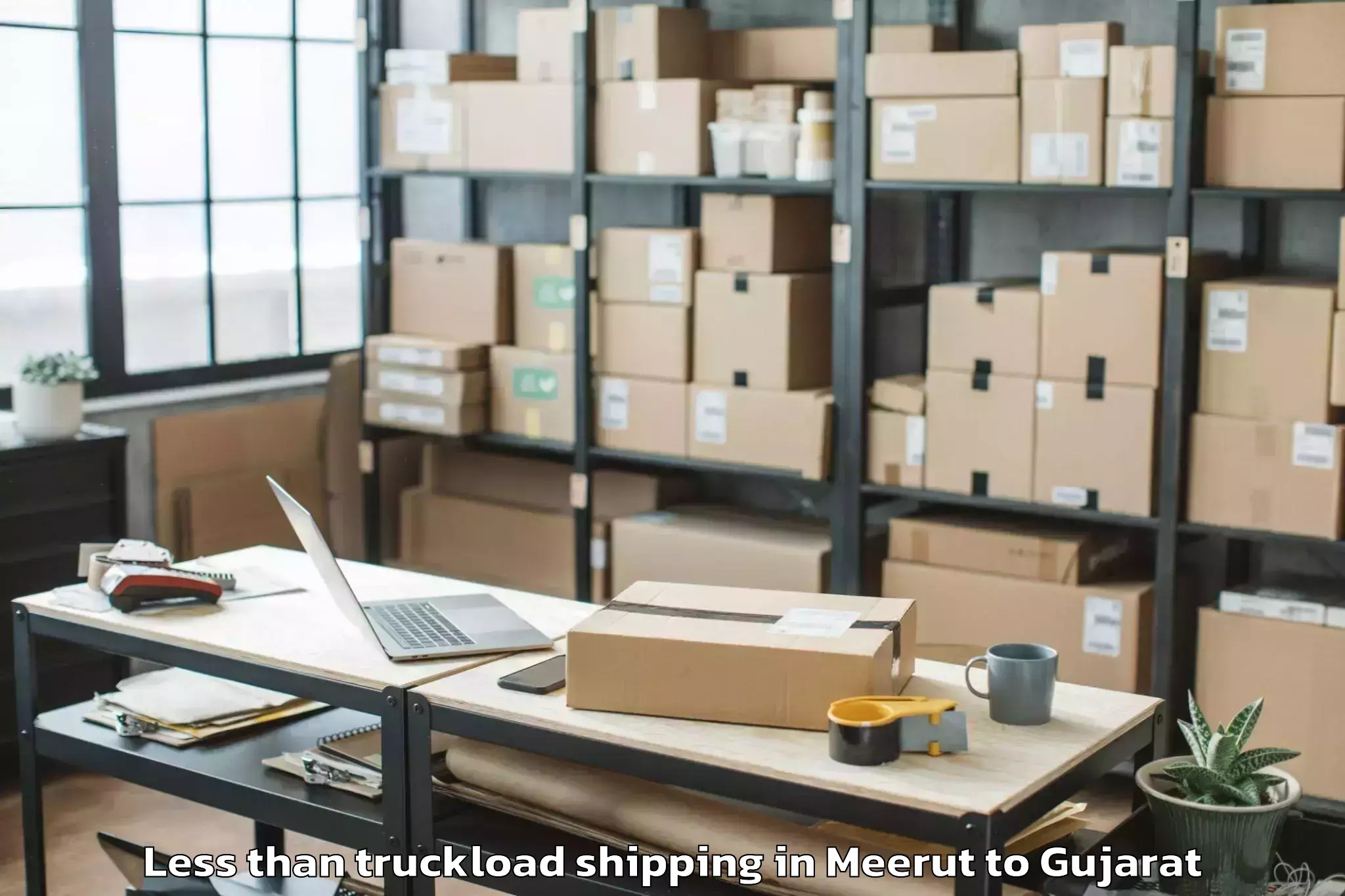 Affordable Meerut to Khedbrahma Less Than Truckload Shipping